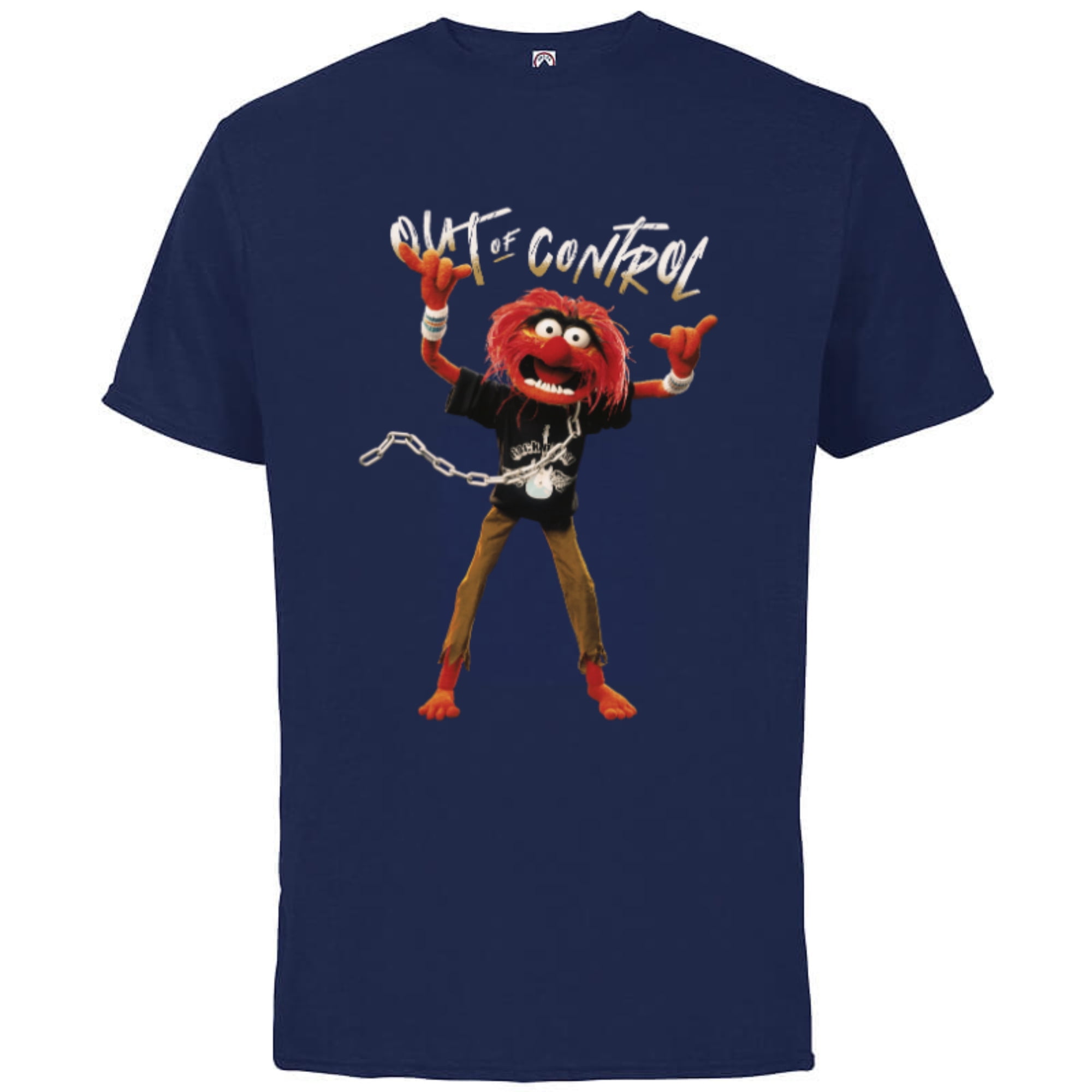 Disney The Muppets Animal Out Customized-Athletic Control - Cotton of Navy T-Shirt for Short Adults- Sleeve