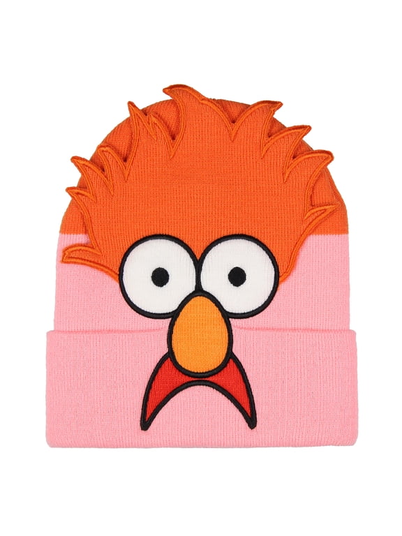 Disney The Muppets Beaker Beanie 3D Character Face Knit Beanie Hat Skull Cap