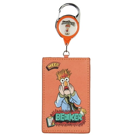 Muppets Retractable Lanyard Beaker Muppet ID Badge Holder Keychain Carabiner Clip for ID, Keys, Travel, Work, Wallet