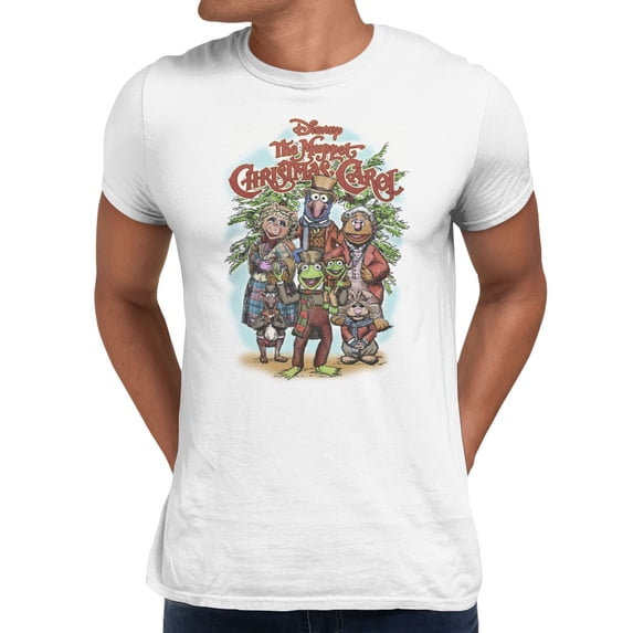 Disney The Muppets Christmas Carol Group Shot Drawing Men's T-Shirt (White, S-XXXL)