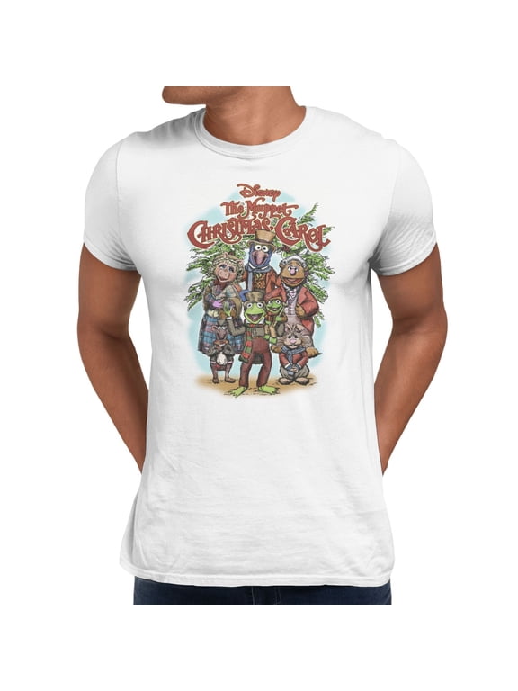 The Muppets Christmas Carol Group Shot Drawing Men's T Shirt (White, S-XXXL)