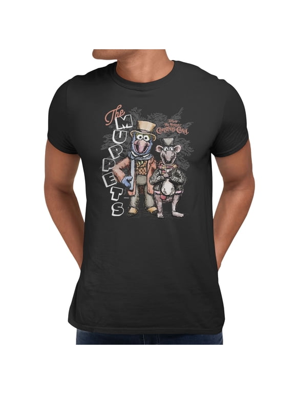 The Muppets Christmas Gonzo and Rizzo Men's T Shirt (Black, S-XXXL)
