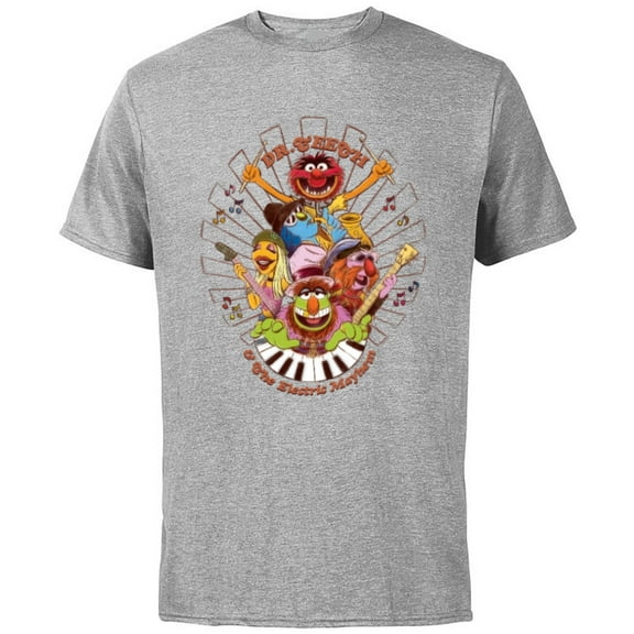 Disney The Muppets Dr Teeth & Electric Mayhem Keyboard Band - Short Sleeve Cotton T-Shirt for Adults - Customized-Athletic Heather