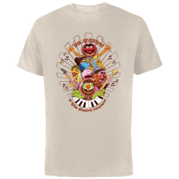 Disney The Muppets Dr Teeth & Electric Mayhem Keyboard Band - Short Sleeve Cotton T-Shirt for Adults - Customized-Natural
