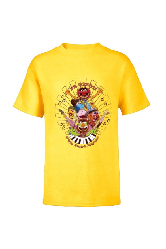 Disney The Muppets Dr Teeth & Electric Mayhem Keyboard Band - Short Sleeve T-Shirt for Kids - Customized-Yellow