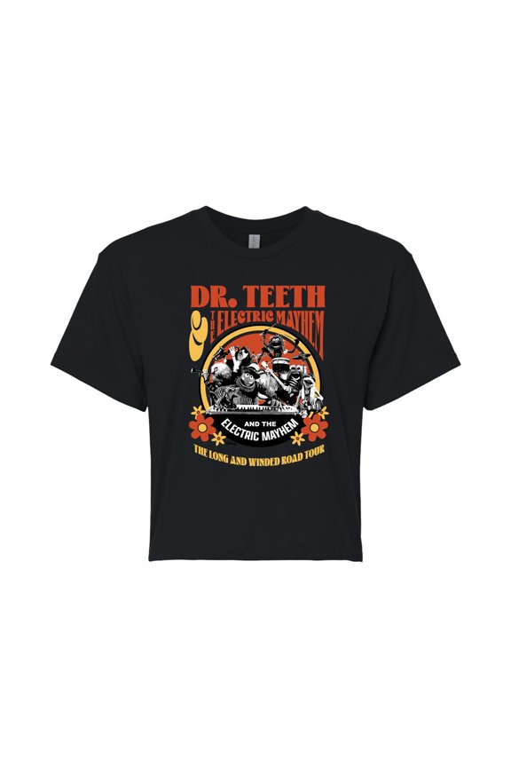 The Muppets - Dr. Teeth: Long & Winded Tour - Juniors Cropped Cotton Blend T-Shirt