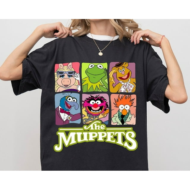 Disney The Muppets Floral Characters Shirt, Kermit Fozzie Gonzo Animal ...