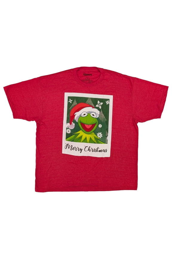 The Muppets Mens Red Short Sleeve Kermit Christmas T-Shirt 4XL