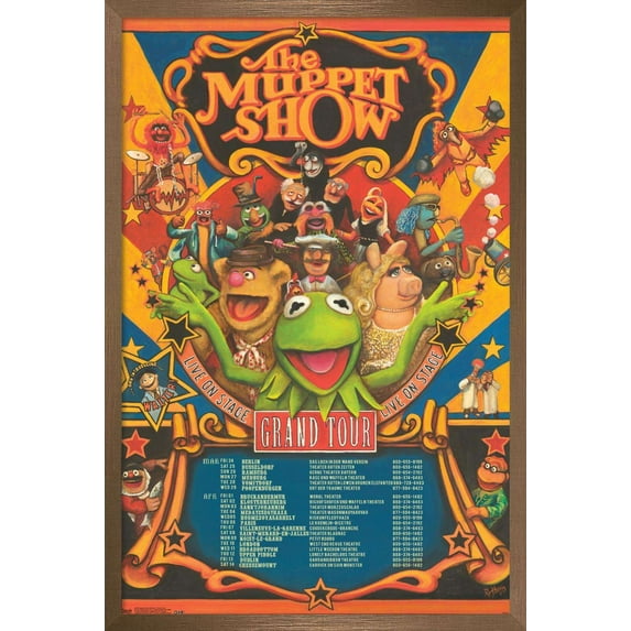 Disney The Muppets: Most Wanted - Grand Tour Wall Poster, 14.725" x 22.375", Framed
