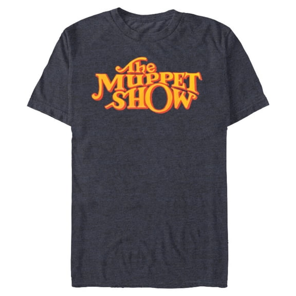 Disney The Muppets Official The Muppet Show Logo Orange - Short Sleeve Blended T-Shirt for Adults - Customized-Navy Heather