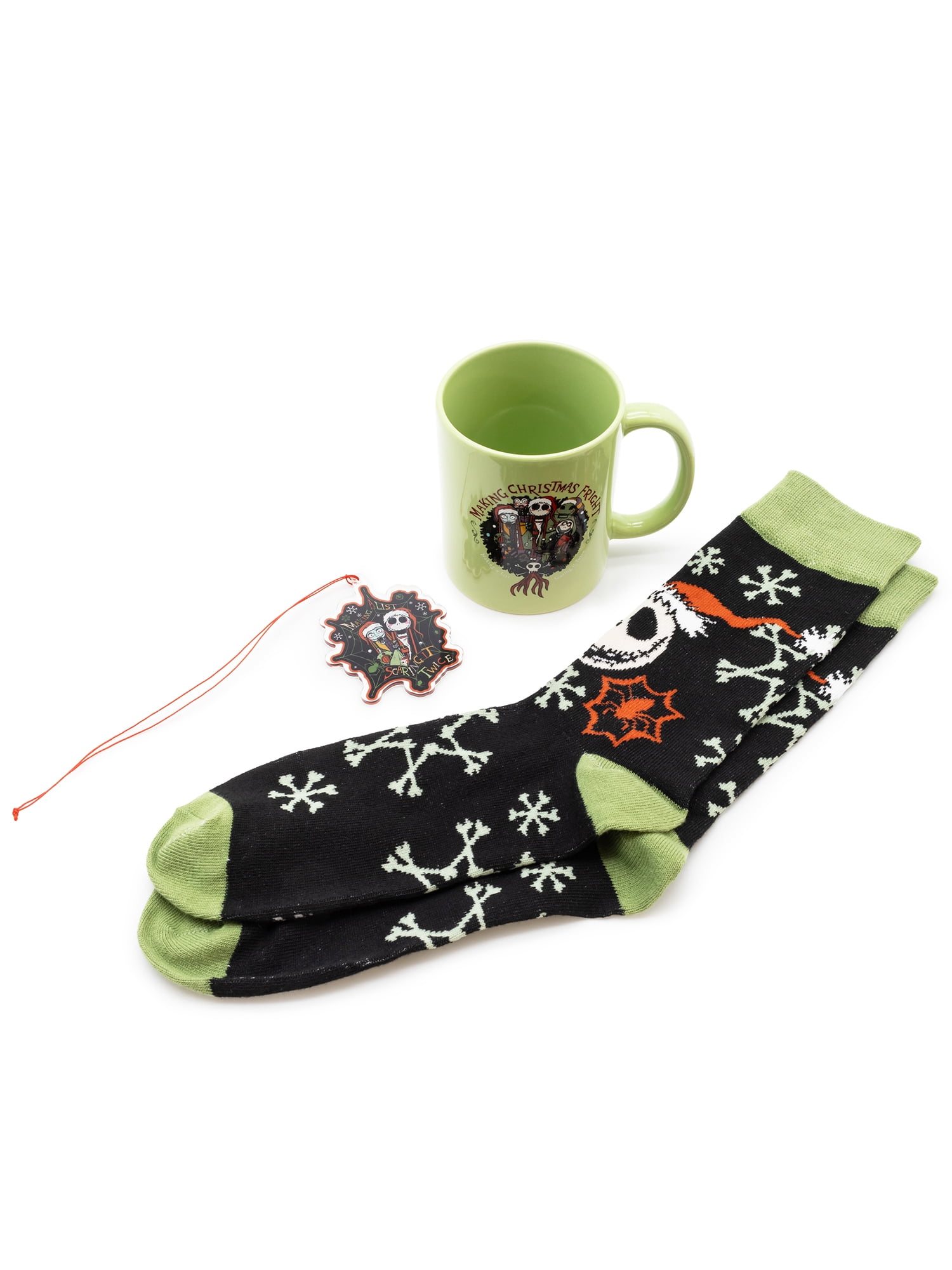 Disney The Nightmare Before Christmas 12 oz Mug, Socks and Acrylic Dcor Holiday Gift Set, New