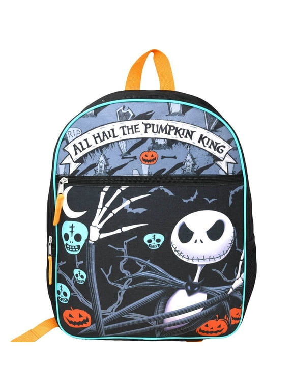 The Nightmare Before Christmas 16" Childrens Backpack Black Orange