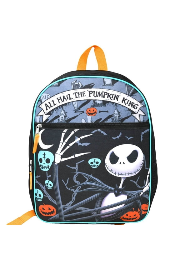 The Nightmare Before Christmas 16" Childrens Backpack Black Orange