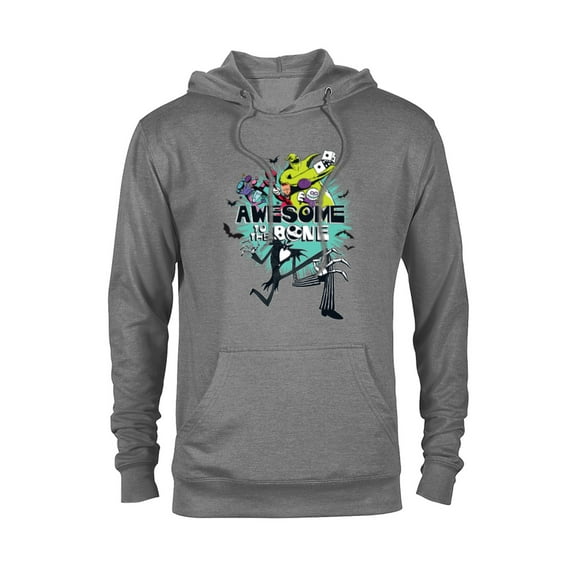 Disney The Nightmare Before Christmas Awesome to the Bone - Pullover Hoodie for Adults – Customized-Graphite Heather