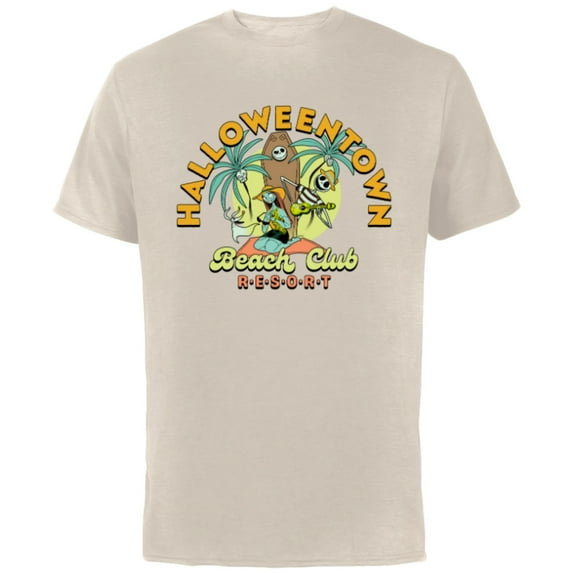 Disney The Nightmare Before Christmas Beach Club Resort - Short Sleeve Cotton T-Shirt for Adults - Customized-Natural