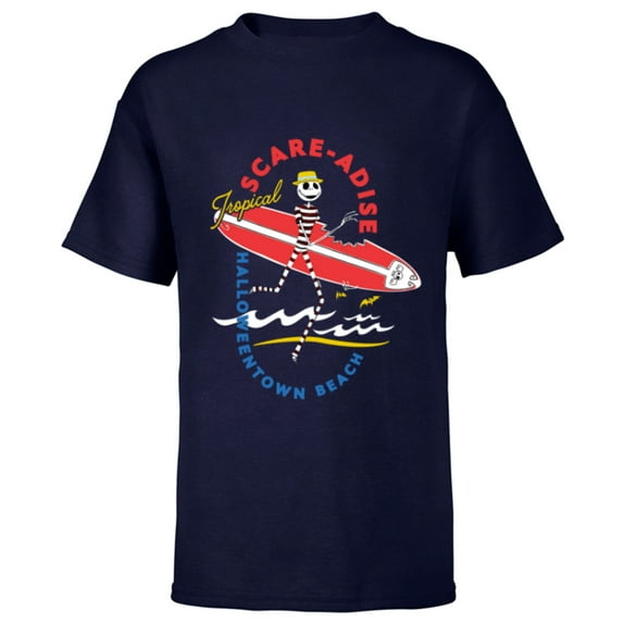 Disney The Nightmare Before Christmas Beach Scare-adise Jack - Short Sleeve T-Shirt for Kids - Customized-Navy