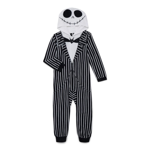 Disney The Nightmare Before Christmas Boys Jack Skellington Hooded Union Suit, Sizes 4-12