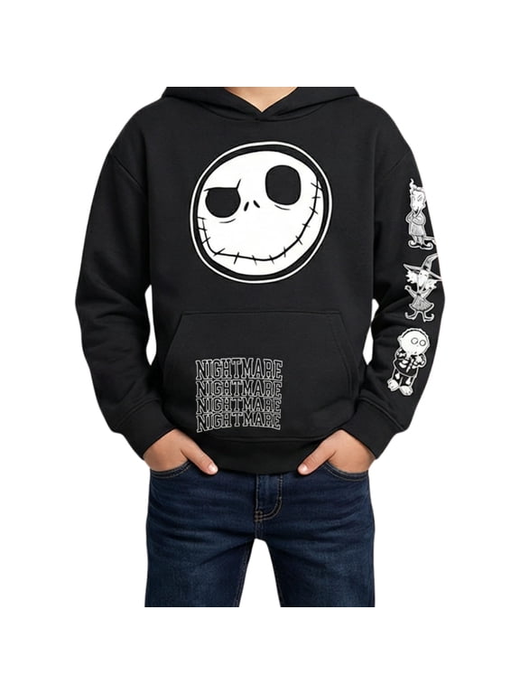 The Nightmare Before Christmas Boys Jack Skellington Pullover Hoodie, Black, Sizes S-XL