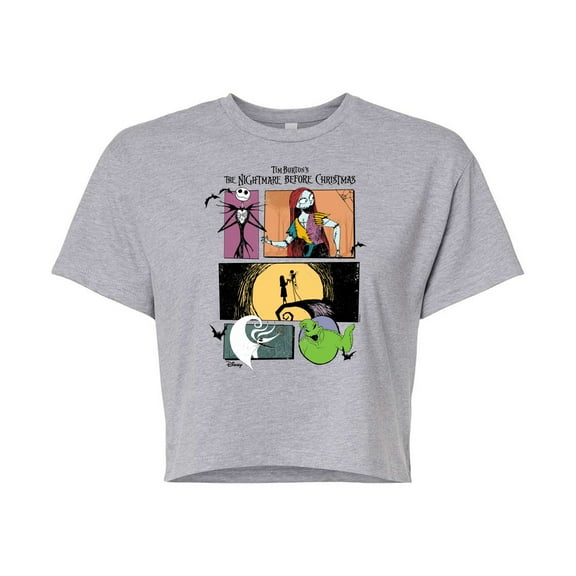 Disney - The Nightmare Before Christmas - Creepy Comic Edition - Juniors Cropped Cotton Blend T-Shirt