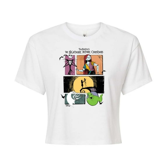 Disney - The Nightmare Before Christmas - Creepy Comic Edition - Juniors Cropped Cotton Blend T-Shirt