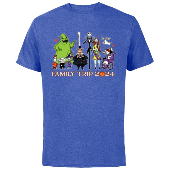 Disney The Nightmare Before Christmas Fall Family Trip 2024 - Short Sleeve Cotton T-Shirt for Adults - Customized-Royal Heather