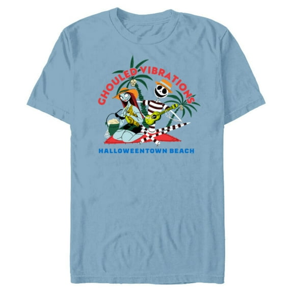 Disney The Nightmare Before Christmas Ghouled Vibrations - Short Sleeve Blended T-Shirt for Adults - Customized-Ocean Blue