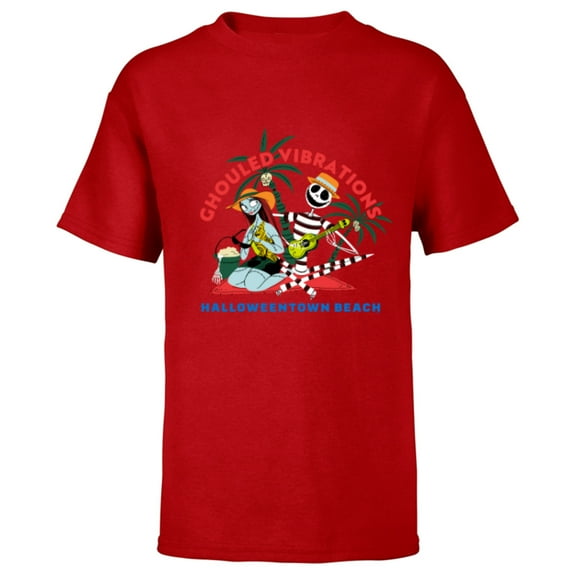Disney The Nightmare Before Christmas Ghouled Vibrations - Short Sleeve T-Shirt for Kids - Customized-Red