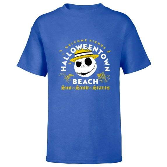 Disney The Nightmare Before Christmas Halloween Town Beach - Short Sleeve T-Shirt for Kids - Customized-Royal