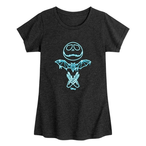 Disney - The Nightmare Before Christmas - Jack Glows Blue - Toddler & Youth Girls Short Sleeve Graphic T-Shirt