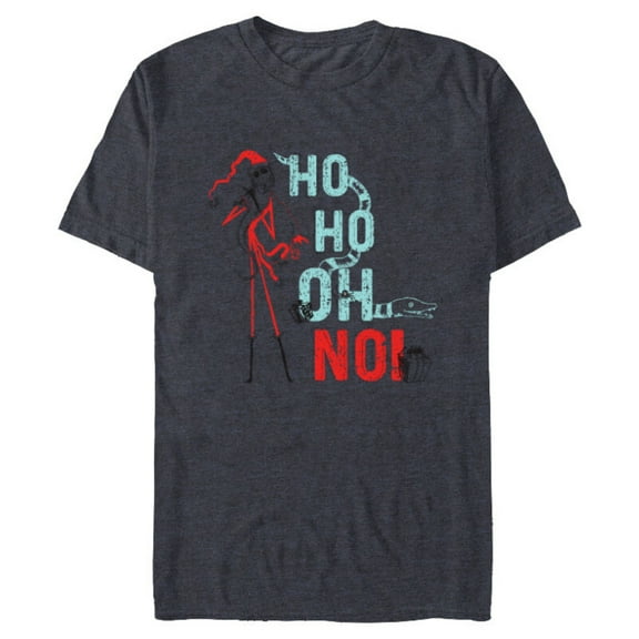 Disney The Nightmare Before Christmas Jack Ho Ho Oh No - Short Sleeve Blended T-Shirt for Adults – Customized-Navy Heather