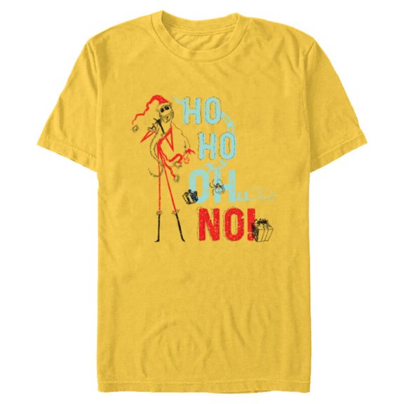 Disney The Nightmare Before Christmas Jack Ho Ho Oh No - Short Sleeve Blended T-Shirt for Adults – Customized-Yellow