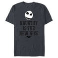 thumbnail image 1 of Disney The Nightmare Before Christmas Jack Naughty - Short Sleeve Blended T-Shirt for Adults -Customized-Navy Heather, 1 of 5