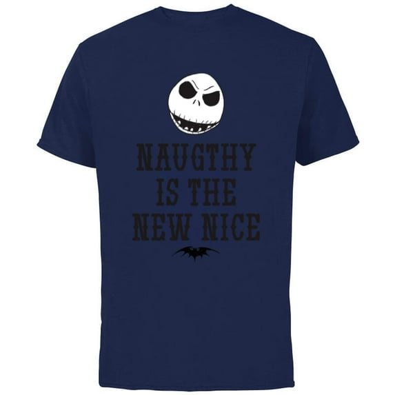 Disney The Nightmare Before Christmas Jack Naughty - Short Sleeve Cotton T-Shirt for Adults- Customized-Navy