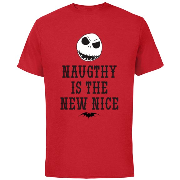 Disney The Nightmare Before Christmas Jack Naughty - Short Sleeve Cotton T-Shirt for Adults- Customized-Red