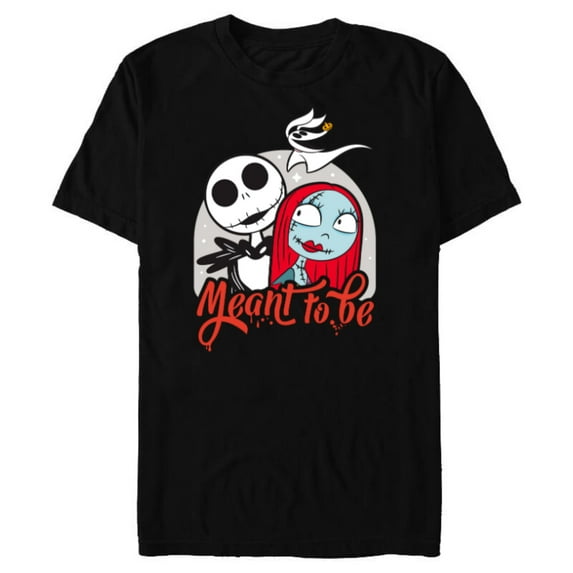 Disney The Nightmare Before Christmas Jack & Sally - Short Sleeve Blended T-Shirt for Adults -Customized-Black