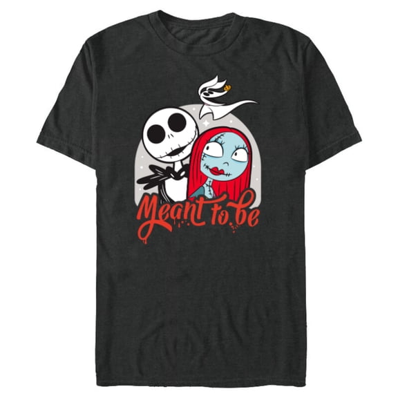 Disney The Nightmare Before Christmas Jack & Sally - Short Sleeve Blended T-Shirt for Adults -Customized-Dark Heather