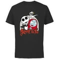 thumbnail image 1 of Disney The Nightmare Before Christmas Jack & Sally - Short Sleeve Cotton T-Shirt for Adults -Customized-Black, 1 of 5