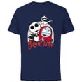 thumbnail image 1 of Disney The Nightmare Before Christmas Jack & Sally - Short Sleeve Cotton T-Shirt for Adults -Customized-Navy, 1 of 5