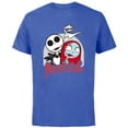 thumbnail image 1 of Disney The Nightmare Before Christmas Jack & Sally - Short Sleeve Cotton T-Shirt for Adults -Customized-Royal Heather, 1 of 5