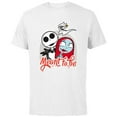 thumbnail image 1 of Disney The Nightmare Before Christmas Jack & Sally - Short Sleeve Cotton T-Shirt for Adults -Customized-White, 1 of 5
