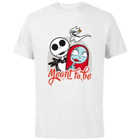 Disney The Nightmare Before Christmas Jack & Sally - Short Sleeve Cotton T-Shirt for Adults -Customized-White
