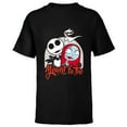 thumbnail image 1 of Disney The Nightmare Before Christmas Jack & Sally - Short Sleeve T-Shirt for Kids -Customized-Black, 1 of 5