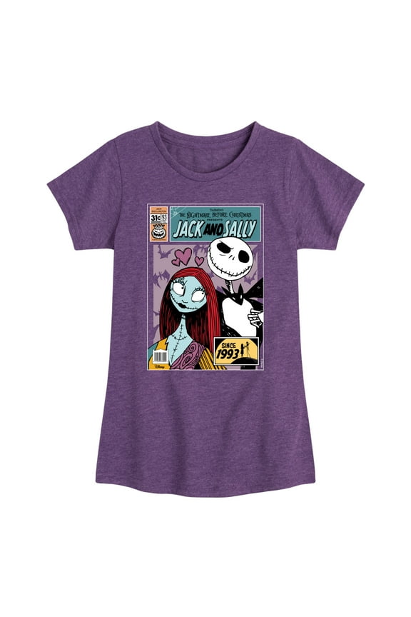 - The Nightmare Before Christmas - Jack & Sally Since 1993 - Toddler & Youth Girls Short Sleeve Graphic T-Shirt