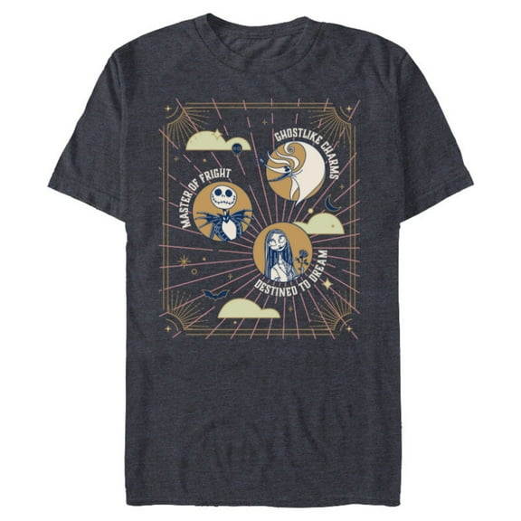 Disney The Nightmare Before Christmas Jack Sally Zero Mystic - Short Sleeve Blended T-Shirt for Adults - Customized-Navy Heather