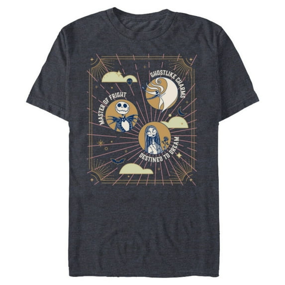 Disney The Nightmare Before Christmas Jack Sally Zero Mystic - Short Sleeve Blended T-Shirt for Adults - Customized-Navy Heather