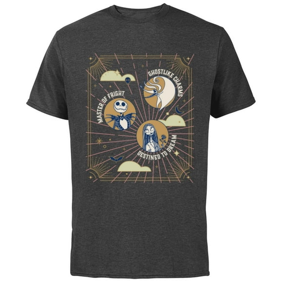 Disney The Nightmare Before Christmas Jack Sally Zero Mystic - Short Sleeve Cotton T-Shirt for Adults - Customized-Charcoal