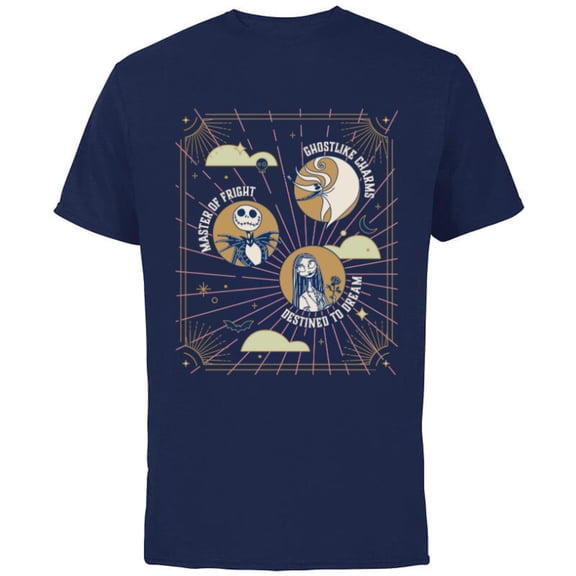 Disney The Nightmare Before Christmas Jack Sally Zero Mystic - Short Sleeve Cotton T-Shirt for Adults - Customized-Navy