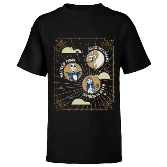 Disney The Nightmare Before Christmas Jack Sally Zero Mystic - Short Sleeve T-Shirt for Kids - Customized-Black