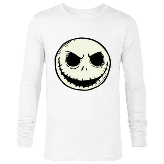 Disney The Nightmare Before Christmas Jack Skull Big Face - Long Sleeve T-Shirt for Men - Customized-White