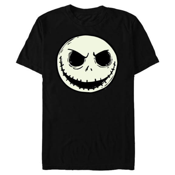 Disney The Nightmare Before Christmas Jack Skull Big Face - Short Sleeve Blended T-Shirt for Adults - Customized-Black